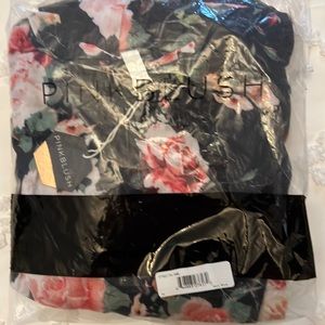 PinkBlush Navy Blue Floral Print Delivery/Nursing Maternity Robe